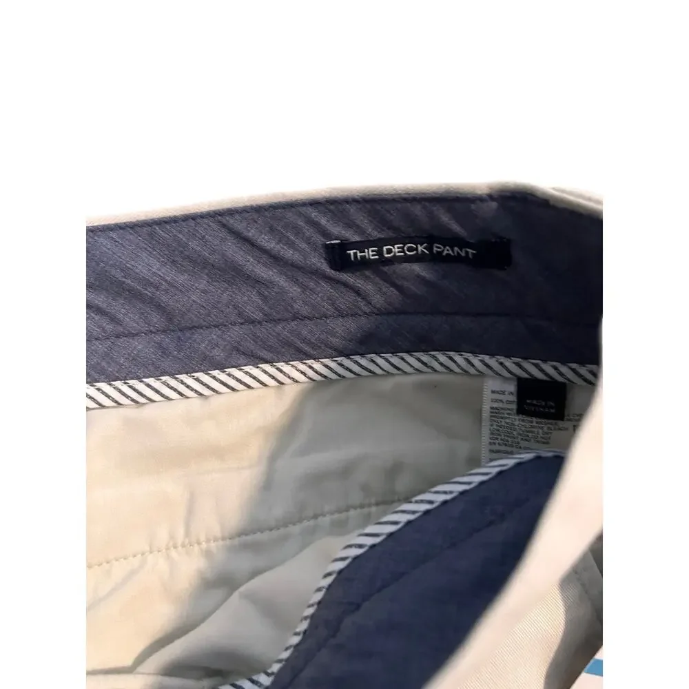 Nautica Deck Pants 36x34 Men’s Flat Front Khaki Cotton Twill Casual Chinos NWT